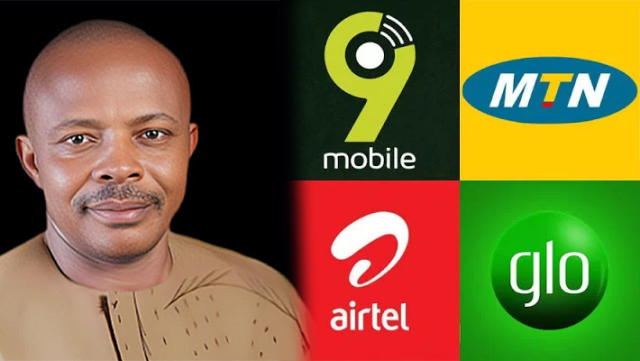 NLC president Joe Ajaero AND Telco Logos